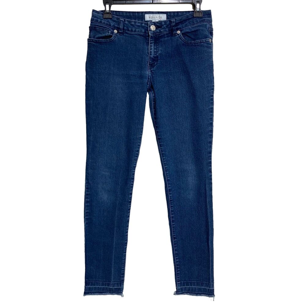 Kenneth Cole Reaction Ankle Jeans Womens 6 Mid-Rise Raw-Hem